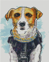 Купить Алмазная мозаика на подрамнике. Акварельный пес Патрон (30 х 40 см, круглыми камешками)  в Украине