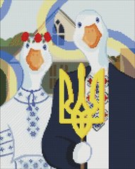 Купити Алмазна мозаїка, набір круглими камінчиками на підрамнику "Українська готика" 40х50см  в Україні