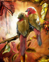 Купити Алмазна мозаїка. Пара птахів – Кохання 40 х 50 см  в Україні