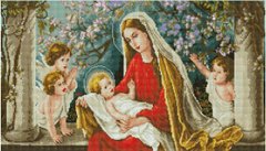 Купити Набір алмазної мозаїки 40х70 см. Діва Марія з Ісусом в яблуневому саду  в Україні