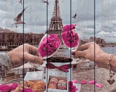 Купить Картина по номерам на дереве. Романтика Парижа  в Украине