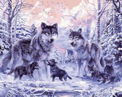 Купить Картина по номерам. Волчье семейство  в Украине