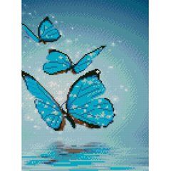 Купити Алмазная мозаїка на підрамнику. Чарівні метелики (круглими камінчиками, 30х40 см)  в Україні