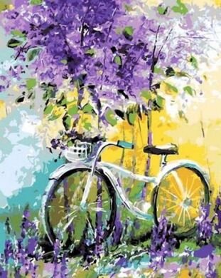Купить Картина по номерам Premium-качества. Велосипед в зарослях лаванды  в Украине