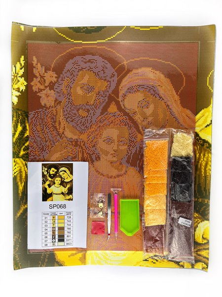 Купить Набор алмазной мозаики Святая семья монохром золотая SP086  в Украине