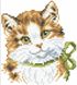 Набор алмазной мозаики Зеленоглазый котенок, Без подрамника, 15 х 17 см