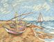 Набір алмазної вишивки Рибальські човни на березі Сент-Марі. Ван Гог, Без підрамника, 32 х 40 см