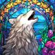 Алмазная мозаика на подрамнике. Серый волк (40 х 40 см, набор для творчества, картина стразами), Без подрамника, 40x40