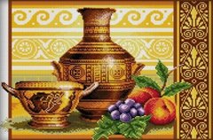 Купити Мозаїка квадратними камінчиками Ваза з персиками  в Україні