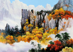 Купить Алмазная мозаика. Осень в Тибете 70 х 50 см  в Украине