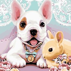 Купити Картина за номерами. Собака і кролик  в Україні