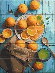 Купити Картина за номерами на дереві. Апельсини  в Україні