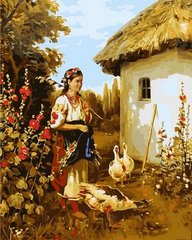 Купить Картина по номерам. Девушка и гуси  в Украине