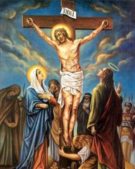 Купить Алмазна мозаїка на підрамнику "Ісус помирає на хресті" (набір для викладки камінчиками за номерами, 40х50 см)  в Украине