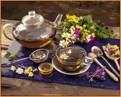 Купить Картина по номерам Premium-качества. Чай с цветочным медом  в Украине