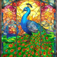 Купити Алмазна мозаїка на підрамнику. Райський павич (40 х 40 см, набір для творчості, картина стразами)  в Україні