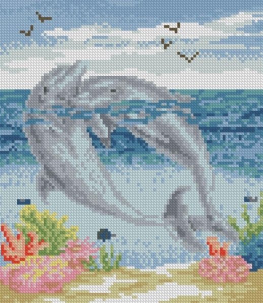 Купити Набір алмазної мозаїки Пара дельфінів  в Україні