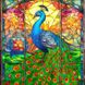 Алмазна мозаїка на підрамнику. Райський павич (40 х 40 см, набір для творчості, картина стразами), З підрамником