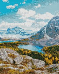 Купити Алмазна мозаїка на підрамнику. Озеро в горах 40 x 50 см  в Україні