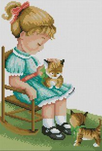 Купить Алмазная мозаика. С котятами 25x38 см  в Украине