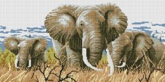 Купити Мозаїка квадратними камінчиками Слони  в Україні