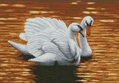 Купить Набор алмазной мозаики Вечер на озере (лебеди)  в Украине