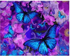 Купить Картина по номерам без коробки. Магические бабочки в цветах  в Украине