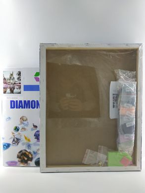 Купить Алмазна мозаїка на підрамнику (с 5D камешками). Єнотик в квітках 40 х 50 см  в Украине