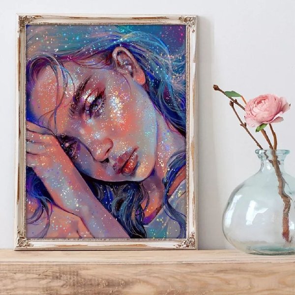 Купити Алмазна мозаїка. Образ дівчини 3 (40 x 50 см)  в Україні