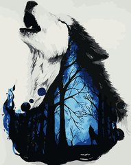 Купить Картина по номерам. Мистический волк  в Украине