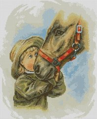 Купить Набор алмазной мозаики Мальчик с лошадью  в Украине