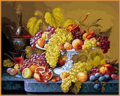 Купить Картина по номерам Premium-качества. Роскошный виноград (в раме)  в Украине