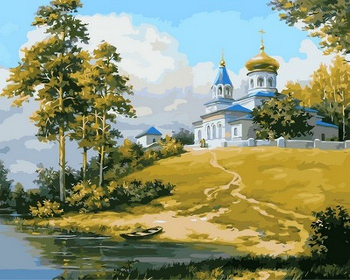 Купить Картина по номерам. Церковь на холме  в Украине