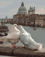 Купити Набір для малювання по цифрам. Любов і голуби 40 х 50 см (без коробки)  в Україні