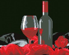 Купити Набір алмазної мозаїки 30х40 Вино і троянда АМС-116  в Україні