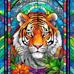 Купить Алмазная мозаика на подрамнике. Сказочный тигр (40 х 40 см, набор для творчества, картина стразами)  в Украине