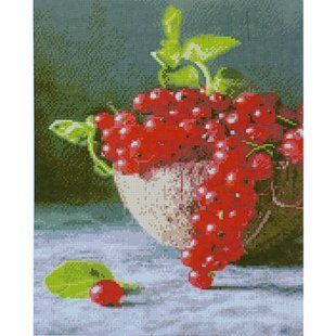 Купити Алмазна мозаїка на підрамнику. Червона калина (40 x 50 см, круглими камінчиками)  в Україні