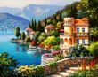 Купить Алмазная мозаика 40х50 см. Вилла у озера. Выкладка картины  в Украине