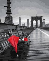 Купити Картина за номерами без коробки. Червоний парасолька на мосту  в Україні