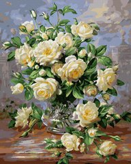 Купити Картина за номерами без коробки. Білі троянди  в Україні