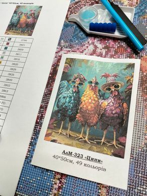 Купити Алмазна мозаїка 40х50 см. "Ципи" 49 кольорів (3 AB + 5 FD)  в Україні