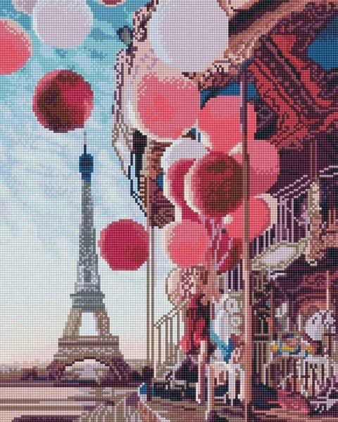Купити Алмазна мозаїка 40х50 Повітряні кульки і Париж SP082  в Україні