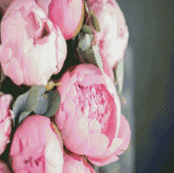 Купить Алмазная мозаика с круглым камнем. Розовая нежность (на подрамнике, 50 х 50 см)  в Украине