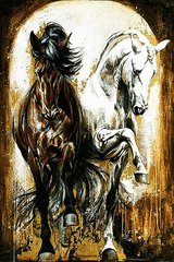 Купить Алмазная техника. Пара прекрасных лошадей худ. Elise Genest  в Украине