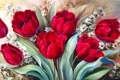 Купити Набір алмазної вишивки. Червоні тюльпани  в Україні