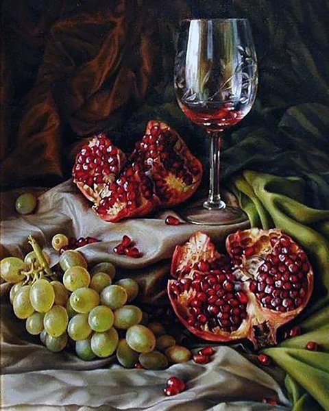 Купить Картина из мозаики. Гранат и виноград 40 x 50 см  в Украине