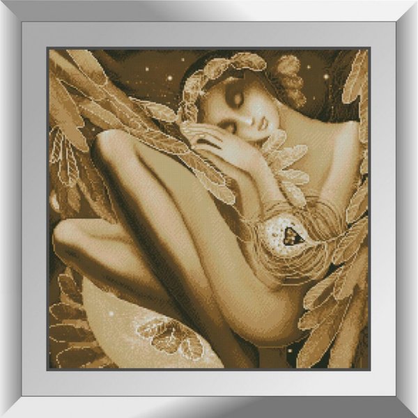 Купити Алмазна мозаїка. Сплячий ангел (нюдові тона) 56х56 см  в Україні
