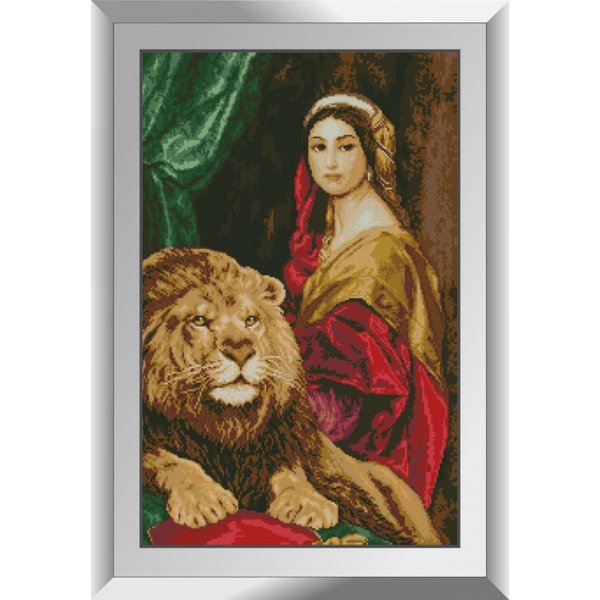 Купити Набір для алмазного живопису Дівчина і лев  в Україні