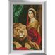 Набір для алмазного живопису Дівчина і лев, Без підрамника, 45 х 70 см