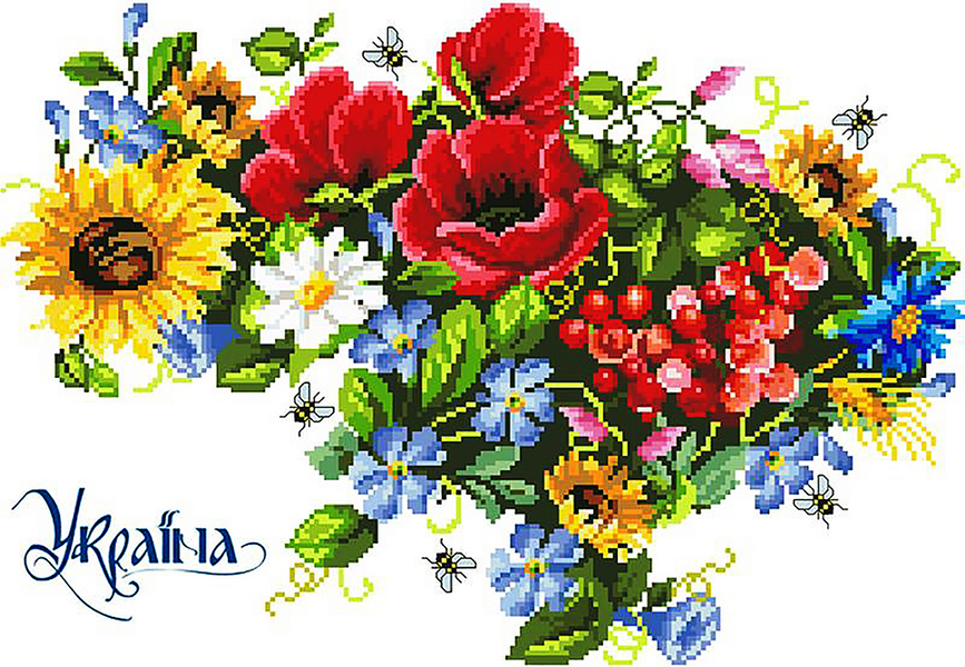 Купить Алмазная мозаика. Цветочная карта Украины  в Украине